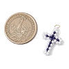 Beaded Cross Charms PALLOY-GD00002-06-2