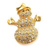 Christmas Theme Alloy Crystal Rhinestone Brooches JEWB-S022-02A-G-1