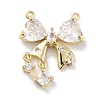 Brass Micro Pave Clear Cubic Zirconia Pendants ZIRC-L104-009G-1