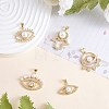7Pcs 7 Styles Rack Plating Brass Micro Pave Clear Cubic Zirconia Charms ZIRC-SZ0004-87-4