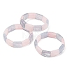 Rectangle Natural Rose Quaretz & Dyed White Jade Imitation Aquamarine Beaded Stretch Bracelets for Women Men GG-CBA9ACE-C05-4