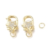 Brass Micro Pave Clear Cubic Zirconia Lobster Claw Clasps X-ZIRC-Q024-16G-3