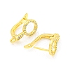 Brass Micro Pave Cubic Zirconia Hoop Earrings Finding KK-K382-02G-2