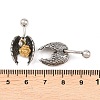 316 Stainless Steel Curved Barbell Dangle Belly Rings AJEW-C044-01-5
