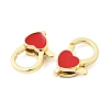 Heart Brass Enamel Lobster Claw Clasps KK-Z147-02G-01A-2
