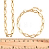 304 Stainless Steel Cross Link Chain Bracelet & Necklace Jewelry Sets SJEW-L199-07G-5