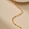 Special-interest Brass Pave Cubic Zirconia Rectangle Link Chain Necklaces for Women FS-WG3A151-01-4