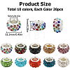 200Pcs 10 Colors Polymer Clay Rhinestone European Large Hole Beads with Silver Plated Brass Cores FPDL-SC0001-01-2