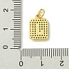 Rack Plating Brass Micro Pave Clear Cubic Zirconia Charms KK-G501-01J-G-3