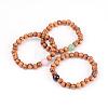 Wood Beaded Stretch Bracelets BJEW-JB01941-1