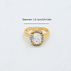 Brass Micro Pave Cubic Zirconia Cuff Open Rings for Women YE6141-1-2