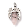 Natural Rose Quartz Pointed Pendants G-B042-04P-53-2