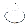 Glass Imitation Pearl & Seed Braided Bead Bracelets WO2637-02-1