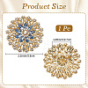 Flower Alloy Rhinestone Brooches for Backpack Clothes JEWB-WH20011-02C-2
