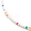 Natural Pearl & Glass Seed Beaded Necklace NJEW-JN03826-4
