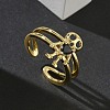 Brass Micro Pave Cubic Zirconia Cuff Rings RJEW-G364-03G-01-1