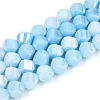 Anti-Tarnish Electroplate Glass Beads Strands GLAA-T025-8mm-14B-1