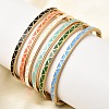 304 Stainless Steel Enamel Bangles BJEW-D408-33G-1