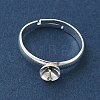 Adjustable Brass Cup Peg Ring Settings For Half-drilled Beads KK-K414-02B-S-2