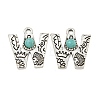 Synthetic Turquoise & Alloy Pendants PALLOY-H146-01AS-W-1