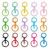  30Pcs 15 Colors Spray Painted Iron Key Rings DIY-TA0005-76-1