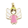 Brass Enamel Pendants KK-L262-10G-01-1