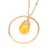 Teardrop Glass Beads Pendant Necklaces NJEW-JN03205-03-1