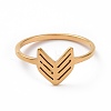 Ion Plating(IP) 201 Stainless Steel Arrows Finger Ring for Women RJEW-J051-10G-2