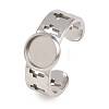 Hollow Cross 304 Stainless Steel Cuff Ring Components SA-CBA098D-02P-A-1