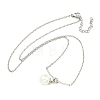 Plastic Imitation Pearl Round Pendant Necklaces NJEW-Z041-05P-1