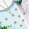 30Pcs 5 Styles Rack Plating Alloy Enamel Evil Eye Pendants FIND-DC0002-43-6