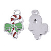 Alloy Candy Cane Enamel Pendants ENAM-R041-53-1