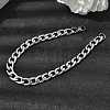 201 Stainless Steel Curb Chain Bracelets for Men STAS-T077-22B-01P-1