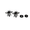 Bees 201 Stainless Steel Stud Earrings FS-WGD71BE-01-2