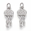 Brass Micro Pave Cubic Zirconia Pendants KK-N257-12P-1