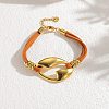 Velvet Cord & 304 Stainless Steel Charms Bracelets BJEW-H638-04G-1