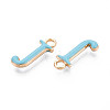 Rack Plating Alloy Enamel Pendants ENAM-T024-53J-G-2