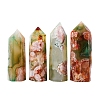 Point Tower Natural Green Cherry Blossom Agate Home Display Decoration PW-WG57748-02-4