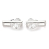 925 Sterling Silver Pave Clear Cubic Zirconia Rectangle with Heart Charms STER-P071-17S-1