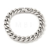 Non-Tarnish 201 Stainless Steel Cuban Link Chain Bracelets for Women and Men BJEW-F473-03P-03-1