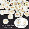40Pcs 10 Style Natural Freshwater Shell Pendants SHEL-PH0001-20-5