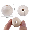 Natural Unfinished Wood Beads WOOD-S651-A25mm-LF-3