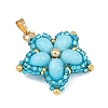 Handmade Glass Seed Beaded & Synthetic Dyed Imperial Jasper Beads Pendants PALLOY-MZ00751-5