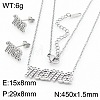 Mother's Day 304 Stainless Steel Crystal Rhinestone Earrings & Necklaces FS-WG743BF-10-1