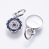 Brass Micro Pave Cubic Zirconia Charms RB-I077-26-RS-3