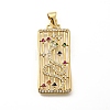 Rack Plating Brass Micro Pave Cubic Zirconia Pendants KK-L226-030G-01-1