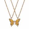 2Pcs Matching Butterfly Pendant Necklaces Set JN1033E-1-2