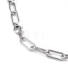 201 Stainless Steel Paperclip Chain Necklace for Men Women NJEW-I122-06P-3