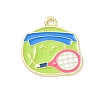 Tennis Alloy Enamel Pendants AL-CBA292F-02G-G-1