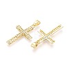 Religion Brass Micro Pave Clear Cubic Zirconia Pendants KK-T080-51G-2